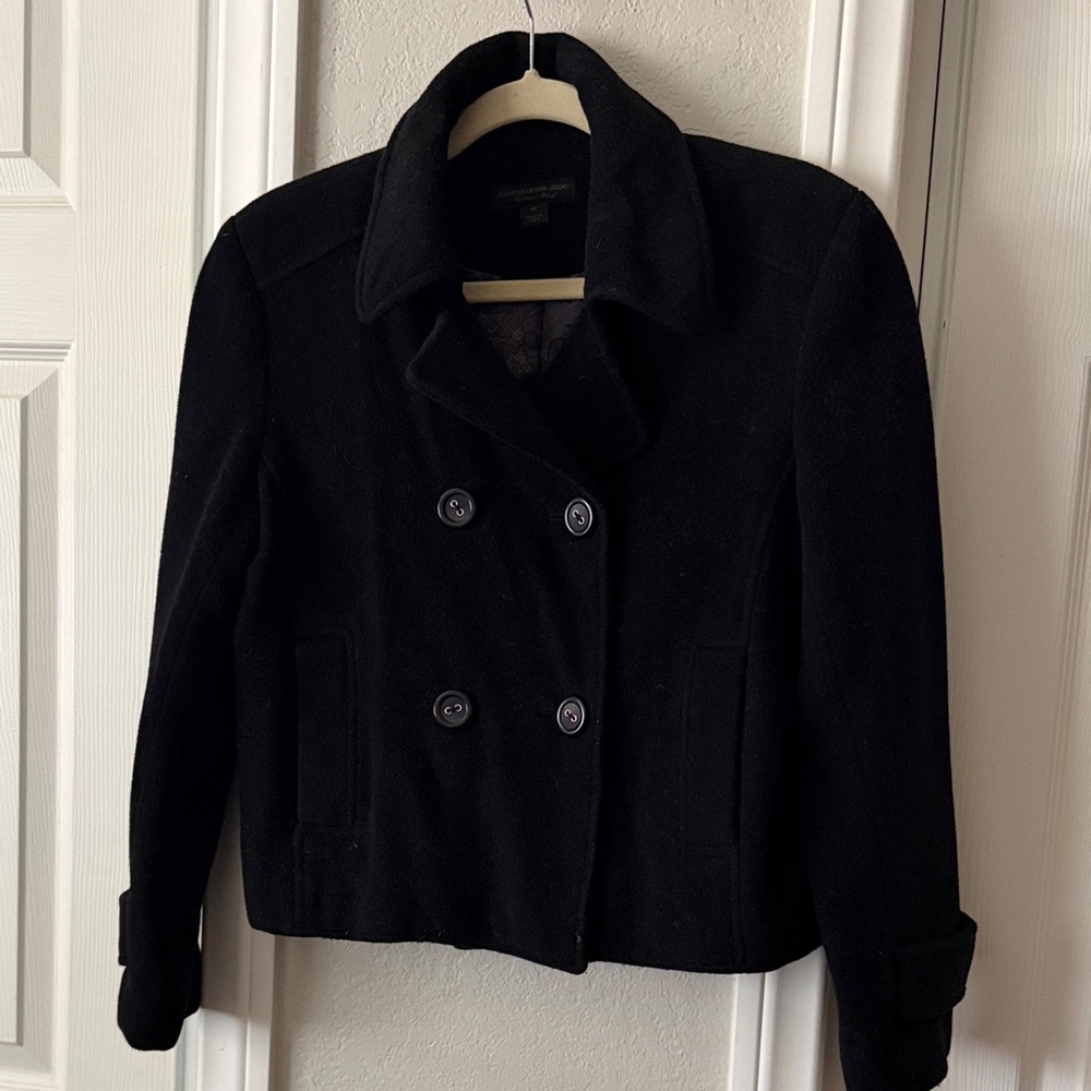 Express Women's Elegant Black Pea Coat